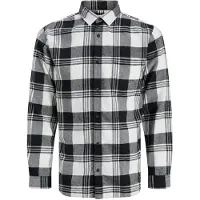 Jack & Jones Langarmhemd "JJJAMES BUFFALO SHIRT LS", Herren, Gr. S, N-Gr, cloud dancer, Web, Obermaterial: 60% Baumwolle, 40% Polyester, kariert, regular fit normal, Hemden Langarmhemd