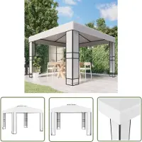 The Living Store Pavillon mit Doppeldach 3 x 3 m Weiß