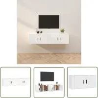 The Living Store TV-Wandschränke 2 Stk. Weiß 80x34,5x40 cm