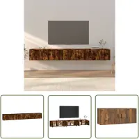 The Living Store TV-Wandschränke 3 Stk. Räuchereiche 100x34,5x40 cm