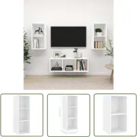 The Living Store 3-tlg. TV-Schrank-Set Weiß Holzwerkstoff