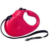 Barry King Automatische Hundeleine rot L - 5m Band, bis 50kg