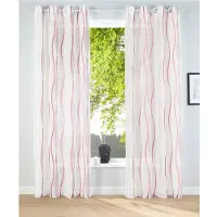 Otto Home Gardine "Dimona, 2er- Set, transparent, Wellen" Gr. 1, rosa (weiß, rosé), B:140cm H:145cm, Voile, Polyester, Gardinen, Gardine, 2-er Set, transparent, Voile, Polyester, Wellen