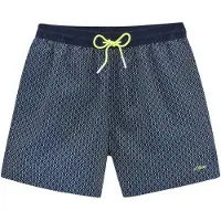 s.Oliver Badeshorts , Herren, Gr. M, N-Gr, blau (marine bedruckt), Recycling-Polyester, bedruckt, Badehosen Badeshorts, mit kontrastfarb, Topseller