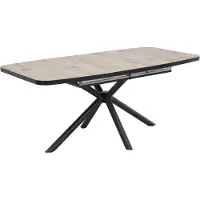 Hela Esstisch "TOKIO", schwarz (viking oak, schwarz, schwarz, viking oak, schwarz), B:140cm H:76cm T:90cm, Tische, Esstisch, X-Gestell,Synchronauszug,bootsförmig,ABS-Kante,Melamin