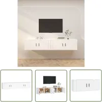 The Living Store TV-Wandschränke 2 Stk. Weiß 100x34,5x40 cm