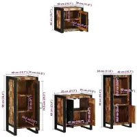 vidaXL Badezimmermöbel-Set 4 stk. Mehrfarbig und Schwarz
