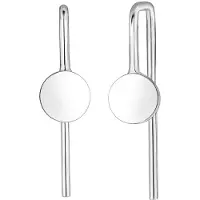 Elli Paar Ohrhänger "Ohrringe Geo Kreis Basic Plättchen Trend 925 Silber" Gr. 20, silber, Ohrringe, Damen, 20, ohne Stein, Silber 925 (Sterlingsilber), Paar Ohrhänger