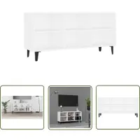 The Living Store TV-Schrank mit Metallbeinen Weiß 103,5x30x50 cm