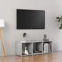 The Living Store TV-Schrank Betongrau 107x35x37 cm Holzwerkstoff