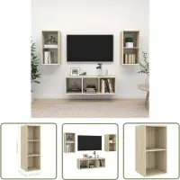 The Living Store 3-tlg. TV-Schrank-Set Sonoma-Eiche Holzwerkstoff