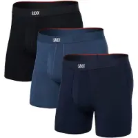 Saxx - Vibe Xtra Boxer Brief Fly 3-Pack - Kunstfaserunterwäsche Gr XXL blau
