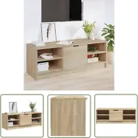 The Living Store TV-Schrank Sonoma-Eiche 102x35x36,5 cm Holzwerkstoff