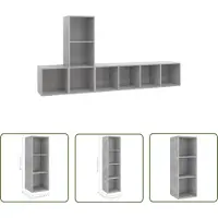 The Living Store 3-tlg. TV-Schrank-Set Betongrau Holzwerkstoff