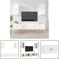 The Living Store 6-tlg. TV-Schrank-Set Weiß Holzwerkstoff