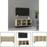 The Living Store TV-Schrank mit Metallbeinen Sonoma-Eiche 103,5x30x50 cm