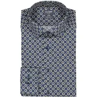 Olymp Langarmhemd "Luxor modern fit", Herren, Gr. 46, N-Gr, blau (marine), Web, Obermaterial: 100% Baumwolle, normal, 2-Knopf-Manschette, Hemden Langarmhemd, Royal Kentkragen, Businesshemd