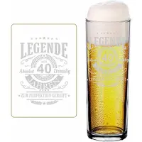 Luxentu Bierglas "Kölschglas Kölner Stange mit Gravur Legende seit 40 Jahren 0,2 Liter transparent"