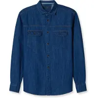 Olymp Jeanshemd , Herren, Gr. XL, N-Gr, blau, Denim/Jeans, Obermaterial: 100% Baumwolle, regular fit, 1-Knopf-Manschette, Hemden Jeanshemd, Langarmhemd, regular fit, Kentkragen