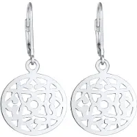 Elli Paar Ohrhänger "Ohrringe Ornament Orientalisch Rund 925 Silber" Gr. 32, silber, Ohrringe, Damen, 32, ohne Stein, Silber 925 (Sterlingsilber), Paar Ohrhänger