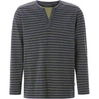 Babista Langarm-Poloshirt "Langarmshirt GAVINO", Herren, Gr. L, blau (dunkelblau gestreift), Obermaterial: 60% Baumwolle CO. 40% Polyester COOLMAX PES(Coolmax)., Shirts Langarm-Poloshirt