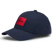 HUGO für Herren. 50492745 Navy Label-Mütze (OSFA), Lässig, Baumwolle, Marine