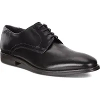 Ecco Schnürschuh "MELBOURNE", Herren, Gr. 43, schwarz, Leder, Schuhe Schnürschuh, mit seitlichen Nähten, Freizeitschuh, Halbschuh, Schnürschuh