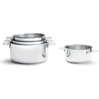 De Buyer Set mit 4 edelstahltöpfen 14/16/18/20 cm + 1 griff + 2 griffe 3491.04