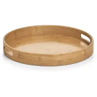 Zeller Tablett PRESENT, braun (holzfarben), H:5cm Ø:38cm, Bambus, Tabletts, Tablett, Ø 38 cm
