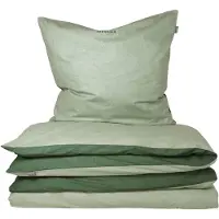 Schiesser Bettwäscheset Doubleface | Unifarben | Feinbiber | 2-teilig | 100% Baumwolle | Kuschelweich | YKK-Reißverschluss | 155x220 cm + 80x80 cm | Grün