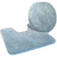 Kinzler Badematte "Chaozhou, Badvorleger, Badezimmer Teppich" Gr. 9, blau (hellblau), H:20mm, Polyester, Badematten, Badematte, Badteppich, Uni Farben, weich, als rechteckig, rund & Set erhältlich