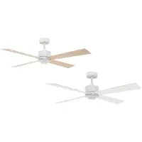 Beacon Lighting Beacon Deckenventilator mit Licht Newport, weiß/eiche, leise