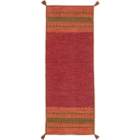 Carpetfine Teppich "Kelim Azizi, auch als Läufer erhältlich", schwarz, B:80cm H:5mm L:500cm, Baumwolle, Teppiche, Teppich, handgewebt, Baumwolle, Wendeteppich mit Fransen, Fleckerl, Wohnzimmer