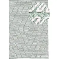 Carpetfine Teppich "Kelim Durry, auch als Läufer", rechteckig, 5 mm Höhe, geometrisch, Hoch-Tief Effekt, handgewebt, reine Baumwolle, Fleckerl