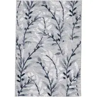 Carpetfine Teppich "Deja 100", grau, B:160cm H:4mm L:230cm, Polypropylen, Teppiche, Teppich, robustes Flachgewebe, Floral Palmenblätter, In- und Outdoor, Läufer