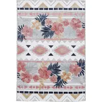 Carpetfine Teppich "Deja 101", bunt (multi), B:160cm H:4mm L:230cm, Polypropylen, Teppiche, Teppich, robustes Flachgewebe, Floral Palmenblätter, In- und Outdoor, Läufer
