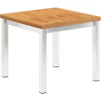 The Living Store Garten-Beistelltisch 45x45x38 cm Massivholz Akazie Edelstahl