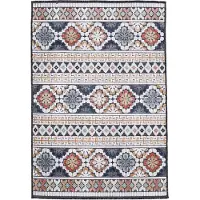 Carpetfine Teppich "Deja 103", blau, B:120cm H:4mm L:170cm, Polypropylen, Teppiche, Teppich, robustes Flachgewebe, Floral, In- und Outdoor, Läufer