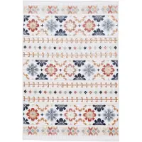 Carpetfine Teppich "Deja 103", beige, B:160cm H:4mm L:230cm, Polypropylen, Teppiche, Teppich, robustes Flachgewebe, Floral, In- und Outdoor, Läufer