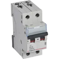 Legrand 403385 TX3 Leitungsschutzschalter B-Charakteristik, 10A, 2-polig, 6kA, 400VAC, 2TE