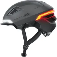 ABUS Fahrradhelm HYP-E - Helm mit Frontlicht, Rücklicht und Blinklicht - geeignet auch fürs Fahrradfahren auf E-Bike und S-Pedelec - für Jugendliche und Erwachsene - Grau, Größe S (51-55 cm)