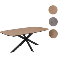 Mendler Esszimmertisch HWC-O56, Tisch Esstisch, MDF Metall 200x100cm helle Eiche-Optik