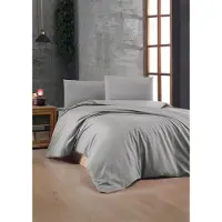 L'essentiel Maison , Grey, Ranforce Einzelbettbezug-Set (FR), Grau, 100 % BAUMWOLLE RANFORCE, 140 x 200 cm