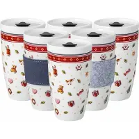 Villeroy & Boch Isolierflasche "Coffee To Go Becher Toy's Delight 350 ml 6er Set bunt", bunt, 350ml, Trinkflaschen, Isolierflasche