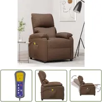 The Living Store Massagesessel Braun Stoff
