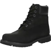 Timberland für Damen. TB18658A0011 Lederstiefel 6 Zoll schwarz (41.5 W), Wohnung, Schnürsenkel, Lässig