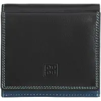 Dudu Toys Geldbeutel Portemonnaie SCHWARZ BUNT Echtleder leicht praktisch elegant Damen