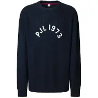 Pepe Jeans für Herren. PM7000006 Powell-Marinepullover (L), Lässig, Baumwolle