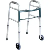 Ausilium Aluminium Faltbare Gehhilfe mit 2 Rädern und 2 Spitzen