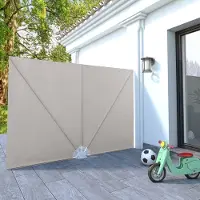 The Living Store Faltbarer Terrassen-Seitenfächer Creme 240×160 cm